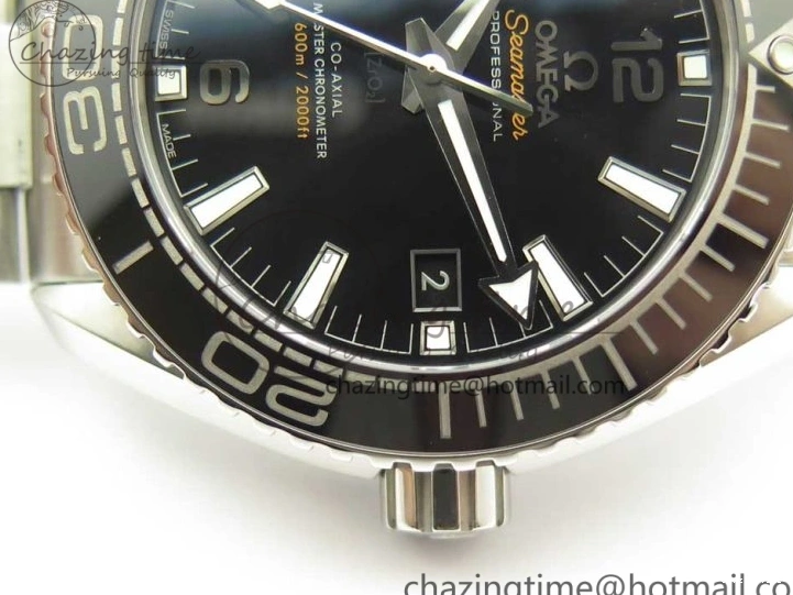 0407 Trendy Planet Ocean 43.5mm SS VSF 1:1 Best Edition Black Ceramic Bezel and Dial on SS Bracelet A8900 Super Clone 7973